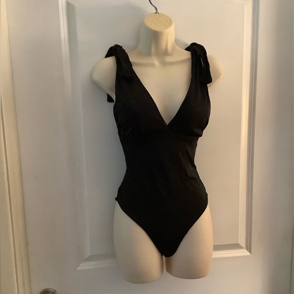 New Kim Gravel Swimsuits For All Tie Shoulder Swimsuit Black